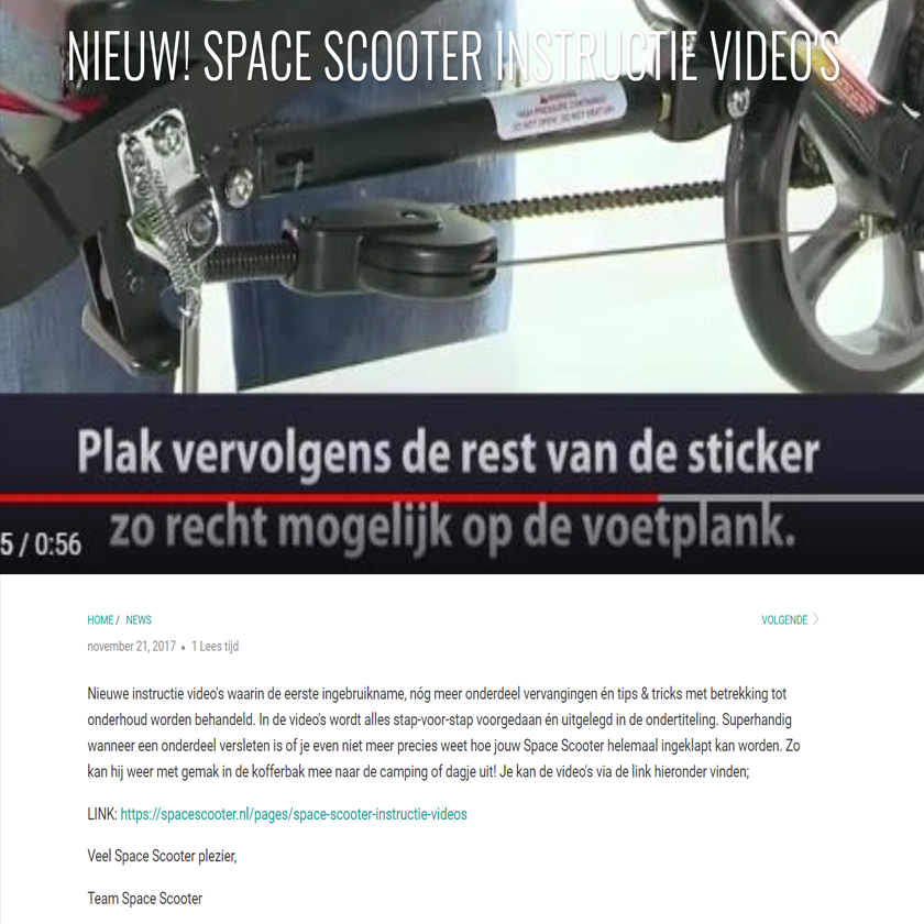 NIEUW! Space Scooter instructie video's